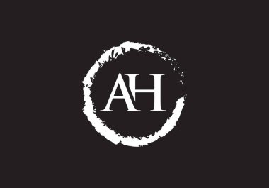 AH harfi logosu. Mektup logosu tasarım şablonu. Bu logo simgesi yaratıcı bir şekilde soyut şekilli anonim şirket.