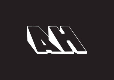 AH harfi logosu. Mektup logosu tasarım şablonu. Bu logo simgesi yaratıcı bir şekilde soyut şekilli anonim şirket.