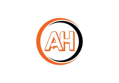 AH harfi logosu. Mektup logosu tasarım şablonu. Bu logo simgesi yaratıcı bir şekilde soyut şekilli anonim şirket.