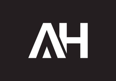AH harfi logosu. Mektup logosu tasarım şablonu. Bu logo simgesi yaratıcı bir şekilde soyut şekilli anonim şirket.
