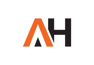AH harfi logosu. Mektup logosu tasarım şablonu. Bu logo simgesi yaratıcı bir şekilde soyut şekilli anonim şirket.