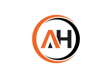 AH harfi logosu. Mektup logosu tasarım şablonu. Bu logo simgesi yaratıcı bir şekilde soyut şekilli anonim şirket.