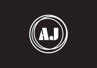 A.J. Harf logosu. AJ Harf logo tasarım şablonu.