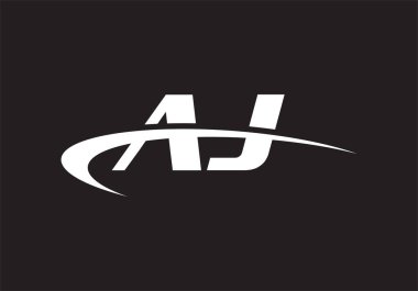 A.J. Harf logosu. AJ Harf logo tasarım şablonu.