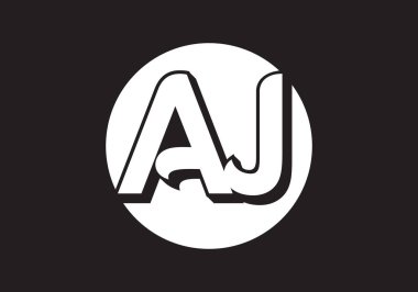 A.J. Harf logosu. AJ Harf logo tasarım şablonu.