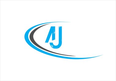 A.J. Harf logosu. AJ Harf logo tasarım şablonu.