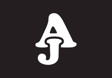 A.J. Harf logosu. AJ Harf logo tasarım şablonu.