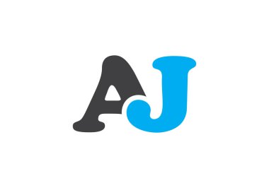 A.J. Harf logosu. AJ Harf logo tasarım şablonu.