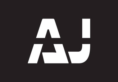 A.J. Harf logosu. AJ Harf logo tasarım şablonu.