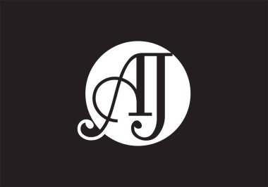 A.J. Harf logosu. AJ Harf logo tasarım şablonu.