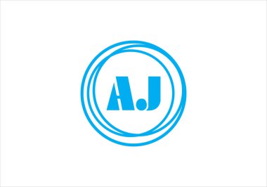 A.J. Harf logosu. AJ Harf logo tasarım şablonu.