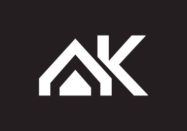 Vektör dosyasında AK logo şablonu. 10, metin ve rengi düzenlemek kolay