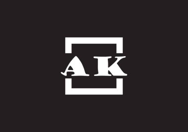 Vektör dosyasında AK logo şablonu. 10, metin ve rengi düzenlemek kolay