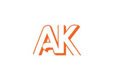 Vektör dosyasında AK logo şablonu. 10, metin ve rengi düzenlemek kolay