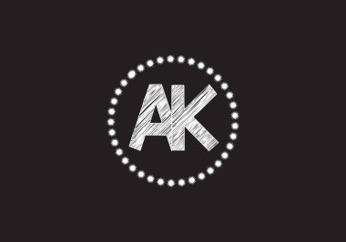 Vektör dosyasında AK logo şablonu. 10, metin ve rengi düzenlemek kolay