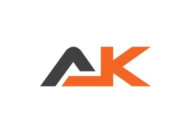 Vektör dosyasında AK logo şablonu. 10, metin ve rengi düzenlemek kolay