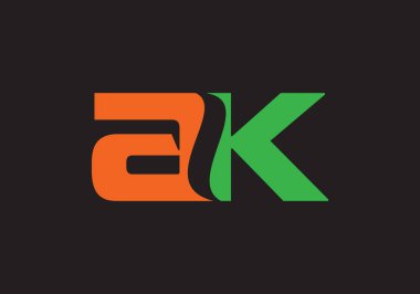 Vektör dosyasında AK logo şablonu. 10, metin ve rengi düzenlemek kolay