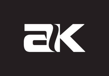 Vektör dosyasında AK logo şablonu. 10, metin ve rengi düzenlemek kolay