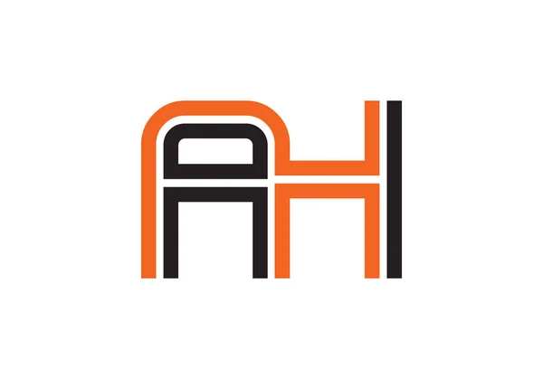 文字AhのロゴAhの文字ロゴデザインテンプレート このロゴアイコンは抽象的な形を創造的な方法で組み込んでいます — ストックベクタ