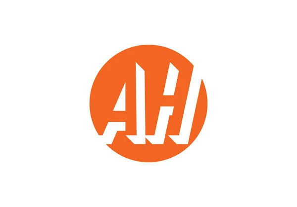 文字AhのロゴAhの文字ロゴデザインテンプレート このロゴアイコンは抽象的な形を創造的な方法で組み込んでいます — ストックベクタ