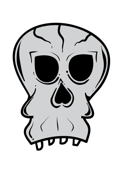 Crâne gris déformé — Image vectorielle
