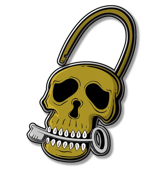 Skull lock key — Stock Vector