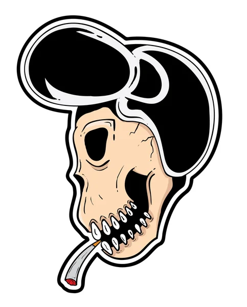 Retro skull smoking — Stock Vector