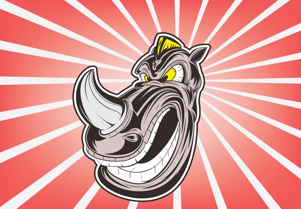 Rhino loco — Vector de stock