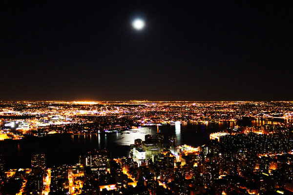 New York at night view from Empire State Building