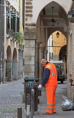 service worker is collecting trash clipart