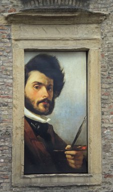 Giovanni Fattori penceresinde portresi ile müze duvar