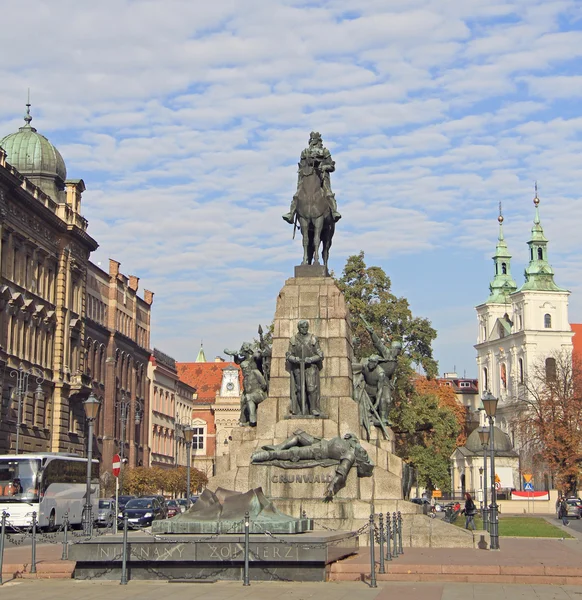 Battle of Grunwald monument in Krakow, Poland Royalty Free Stock Images