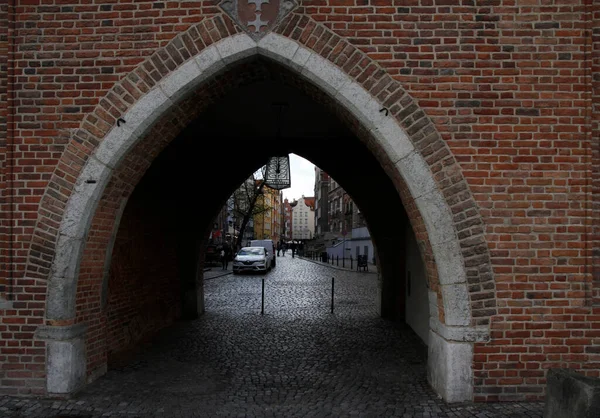 Gdansk Polonya Ekim 2018 Insanlar Gdansk Taki Eski Kasabanın Yanından — Stok fotoğraf