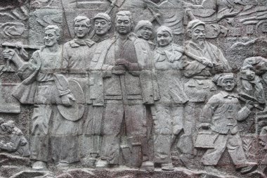 Çinli işçiye taş kabartma resim