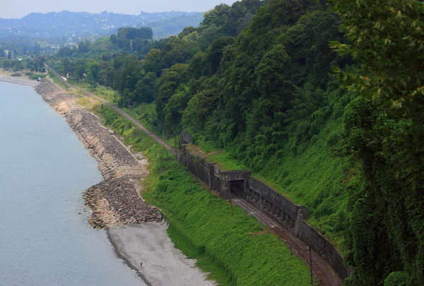 Eisenbahn an der Küste bei Batumi — Stockfoto