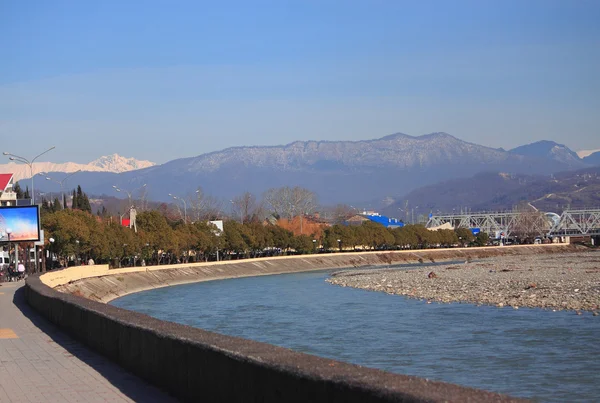 River Mzymta in Adler, the southest district of Sochi — Stock Photo, Image