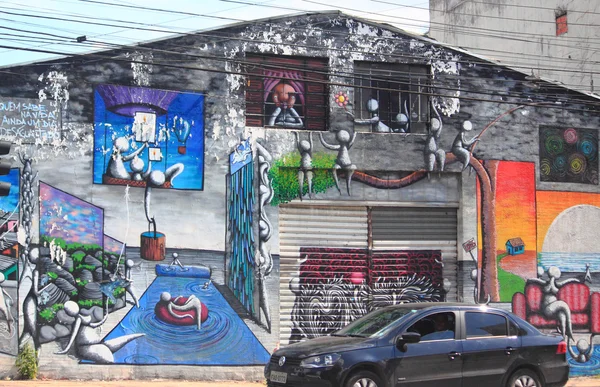 Increíble graffiti en una de las calles de Sao Paolo, Brasil — Foto de Stock