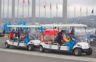 Sochi Olimpiyat Parkı iki golf arabaları