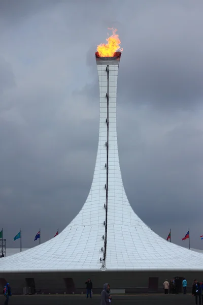 Incêndio olímpico no parque olímpico de Sochi — Fotografia de Stock