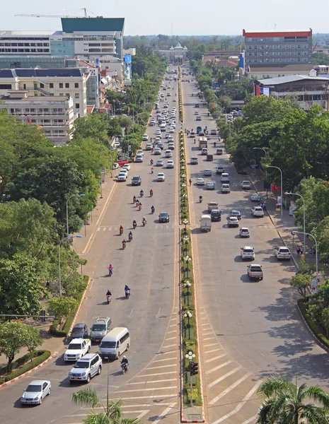 Aleja Lane Xang w Vientiane — Zdjęcie stockowe