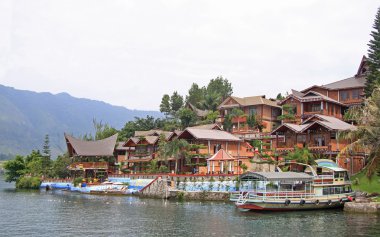 ada Samosir lake Toba üzerinde