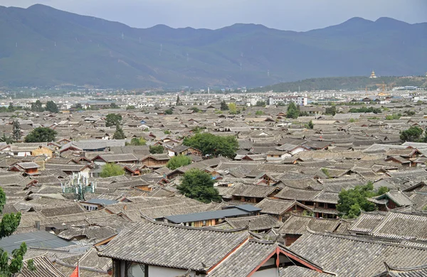 Letecký pohled na Lijiang, Čína — Stock fotografie