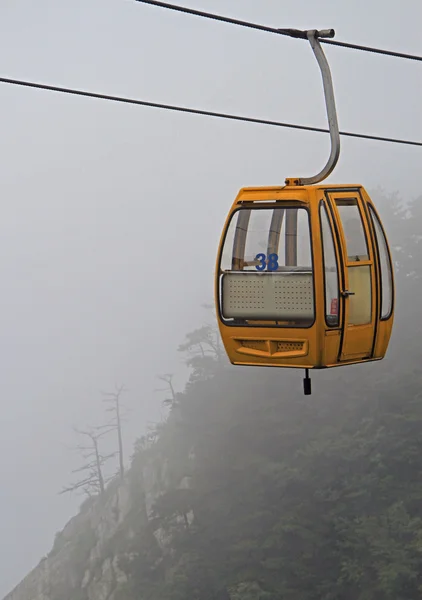 Cableway in national park of mountain Lu — Stock Photo, Image