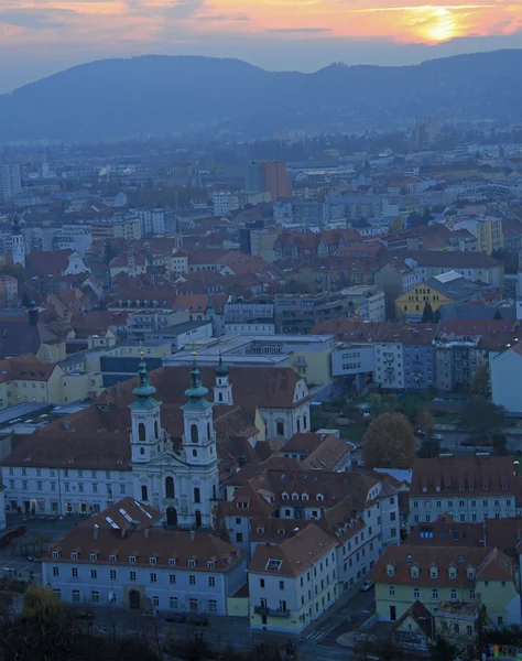 Şehir Graz, sermaye, Styria Cityscape — Stok fotoğraf