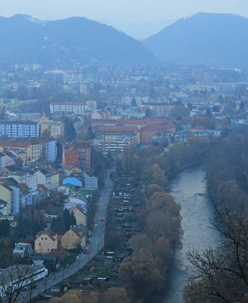 Şehir Graz, sermaye, Styria Cityscape — Stok fotoğraf