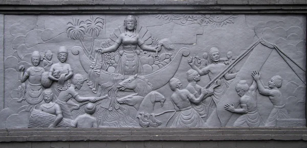 Low relief picture in park Taman mini Indonesia — Stock Photo, Image