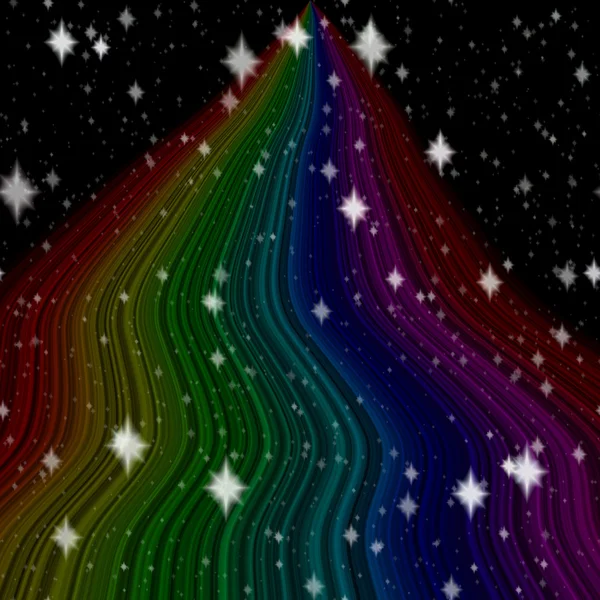Arco-íris maneira leitosa no céu preto — Fotografia de Stock