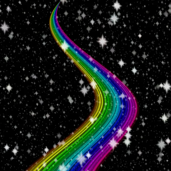 Via lattea arcobaleno su cielo nero — Foto Stock