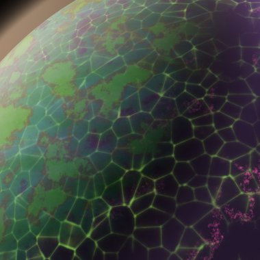 Yeşil net ile soyut oluşturulan gezegen