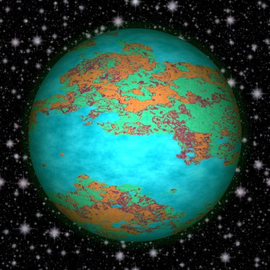 Soyut gezegen gökyüzü ve yıldızlar